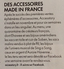 Article presse Elle magazine nantes accesstory 2016