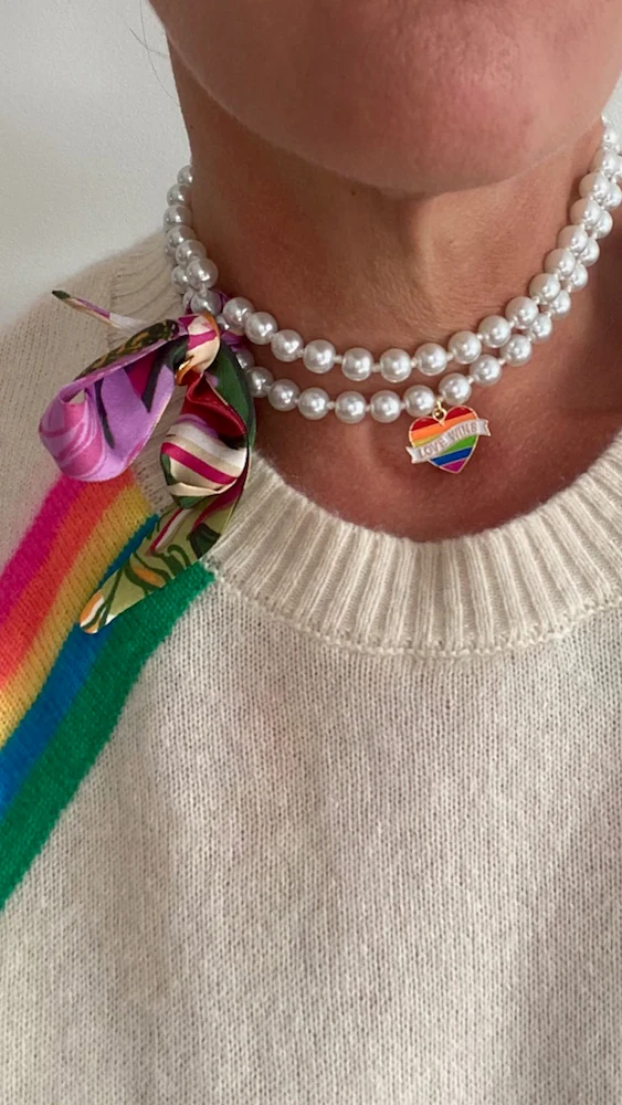 collier perles bonjour cocotte