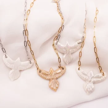 collier aile en porcelaine maison lomainlou